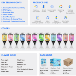 JNR Mega Shisha Hookah 100000 Puff – Dugotrajno Vaping Iskustvo s LED Zaslonом - Slika 6