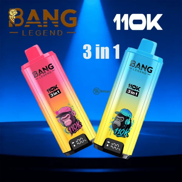 Bang Legend 110K Vape 3 u 1 – 110000 puffova | Jednokratne e-cigarete s digitalnim zaslonom i tri okusa