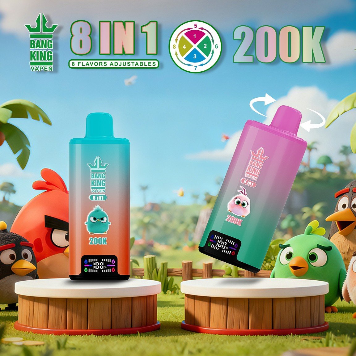 Bang King 200K Vape – 8 u 1 Okusa, do 200.000 Puffova - Slika 2