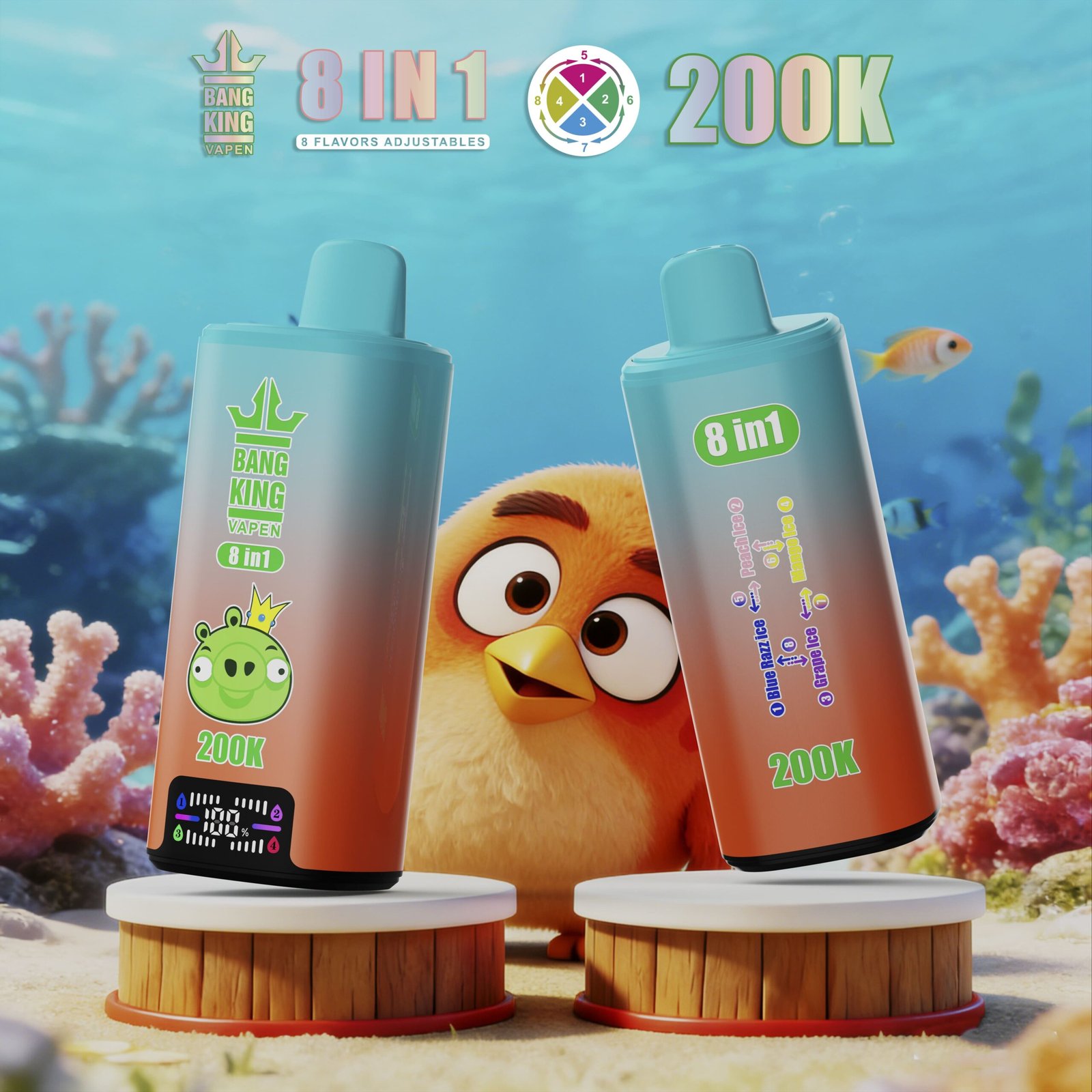 Bang King 200K Vape – 8 u 1 Okusa, do 200.000 Puffova - Slika 4