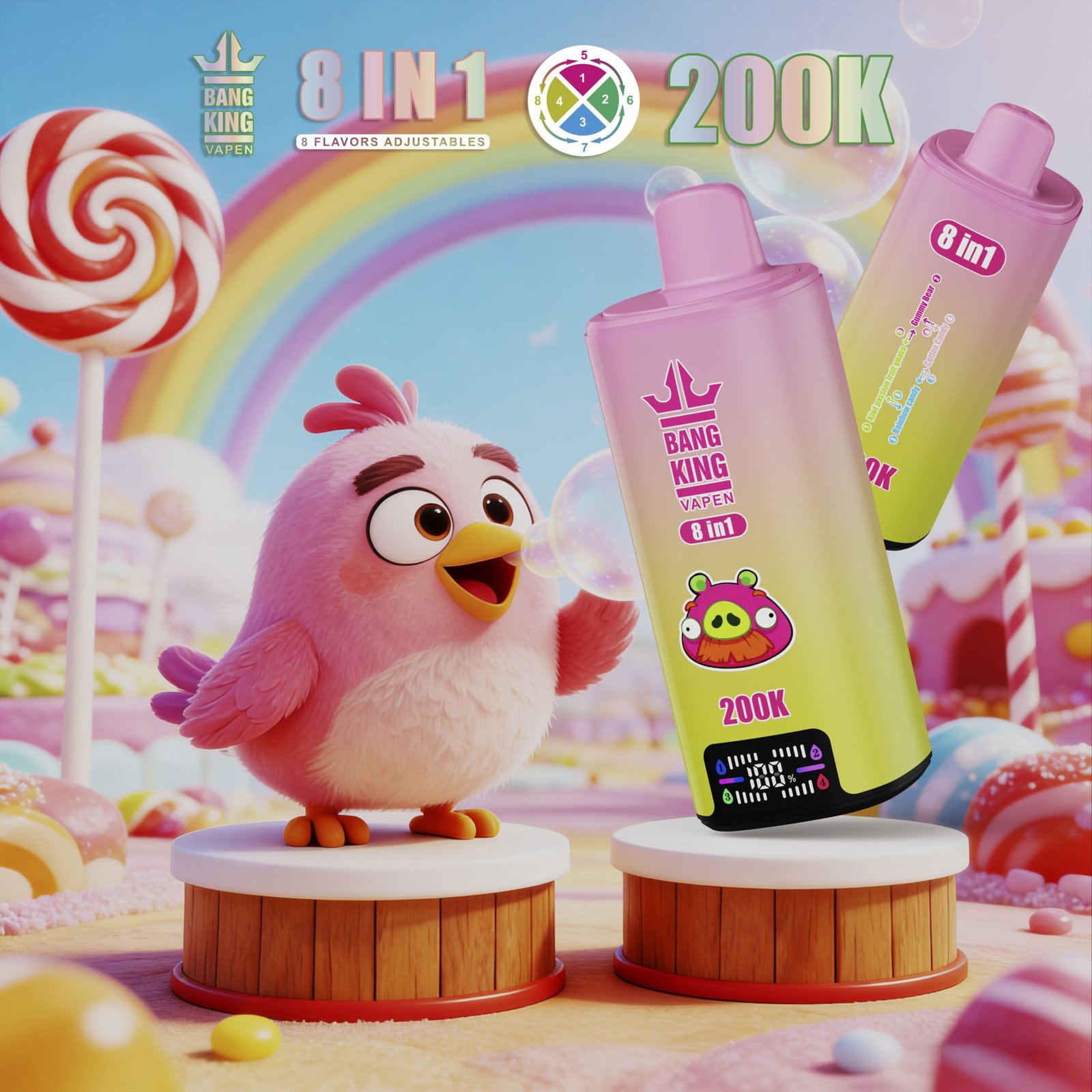 Bang King 200K Vape – 8 u 1 Okusa, do 200.000 Puffova - Slika 10