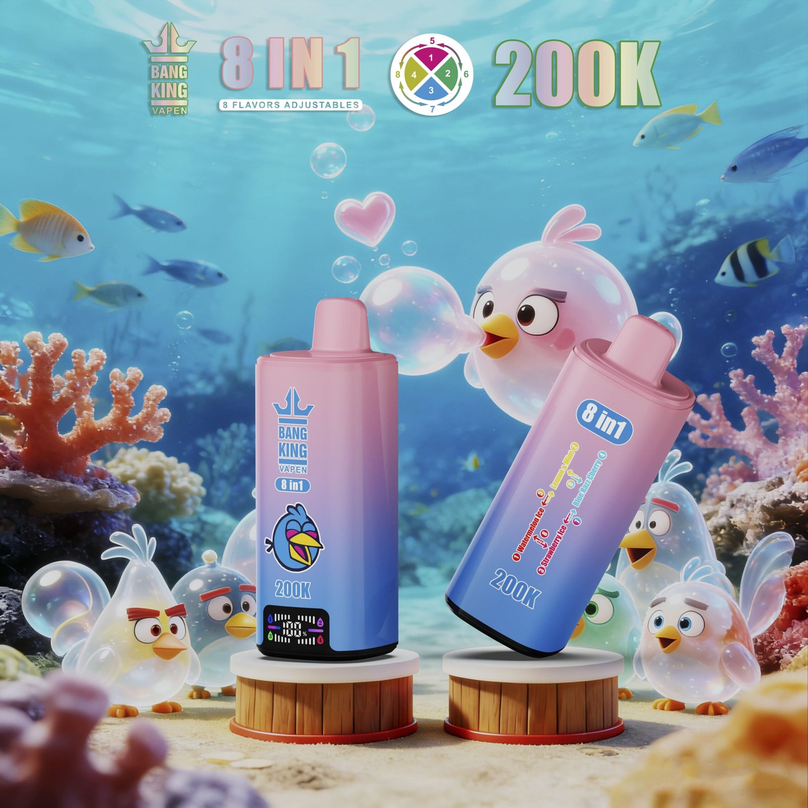 Bang King 200K Vape – 8 u 1 Okusa, do 200.000 Puffova - Slika 9