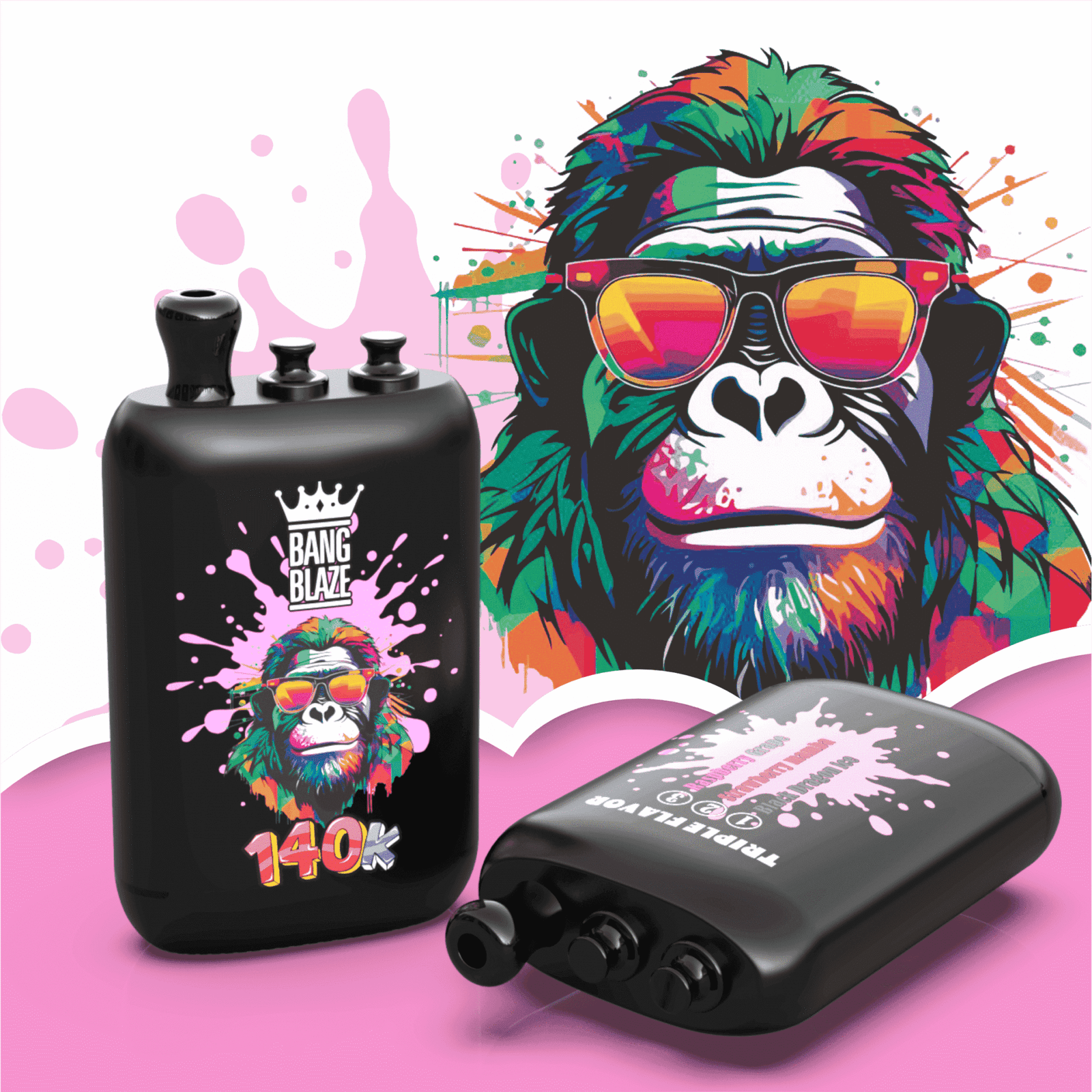 bangblaze140kblack-dragonstrawberry Bang Blaze 140K Vape 3 u 1 – 140000 puffova| Jednokratne e-cigarete s tri neovisna okusa - Slika 1