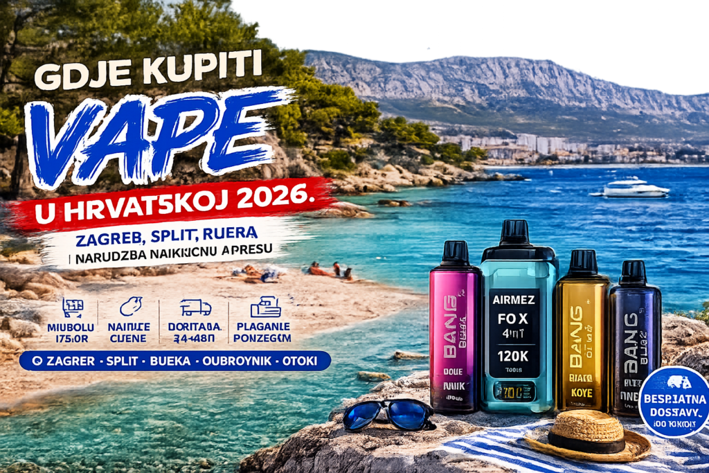 Gdje Kupiti Vape u Hrvatskoj 2026. – Zagreb, Split, Rijeka i Narudžba na Kućnu Adresu
