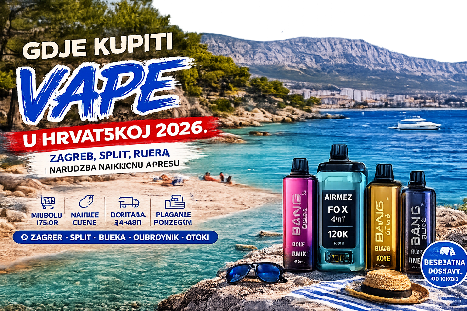 Gdje Kupiti Vape u Hrvatskoj 2026. – Zagreb, Split, Rijeka i Narudžba na Kućnu Adresu