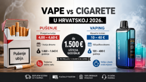 Vape vs Cigarete u Hrvatskoj 2026 – Što je jeftinije i koliko možete uštedjeti