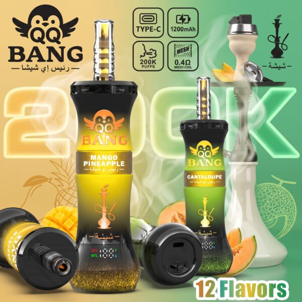 QQ Bang Shisha 200000 Puffs – Jednokratni Vape s 200K Udisaja i Hookah Okusom